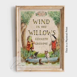 The Wind in the Willows Book Cover PHYSICAL Poster | Bookish Gift for Book Lover and Bookworm | Vintage Digital Printable | Classic Book Art