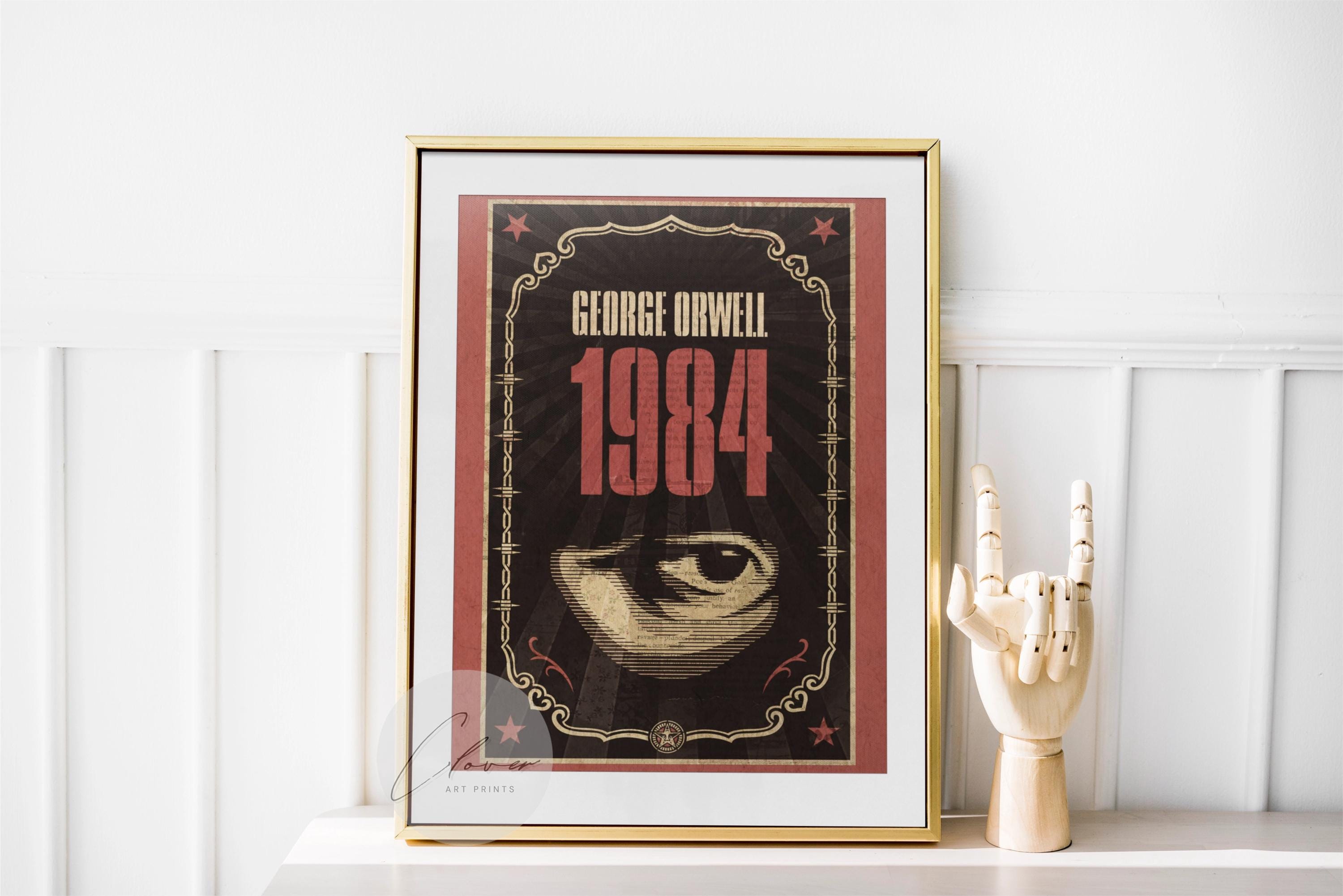 1984 George Orwell Book Cover Poster | Dystopian Vintage Wall Art | Classic  Literature Print | Orwell Eye Design | Unique Gift for Readers - Etsy Israel, image size:3000x2002