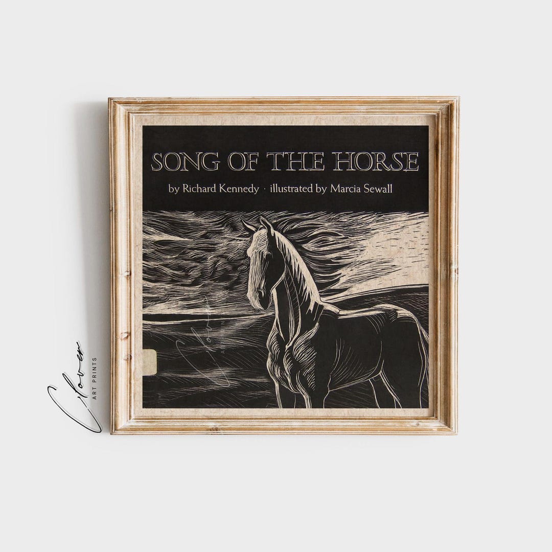 Vintage Horse Art Print | Black and White Equestrian Illustration ...