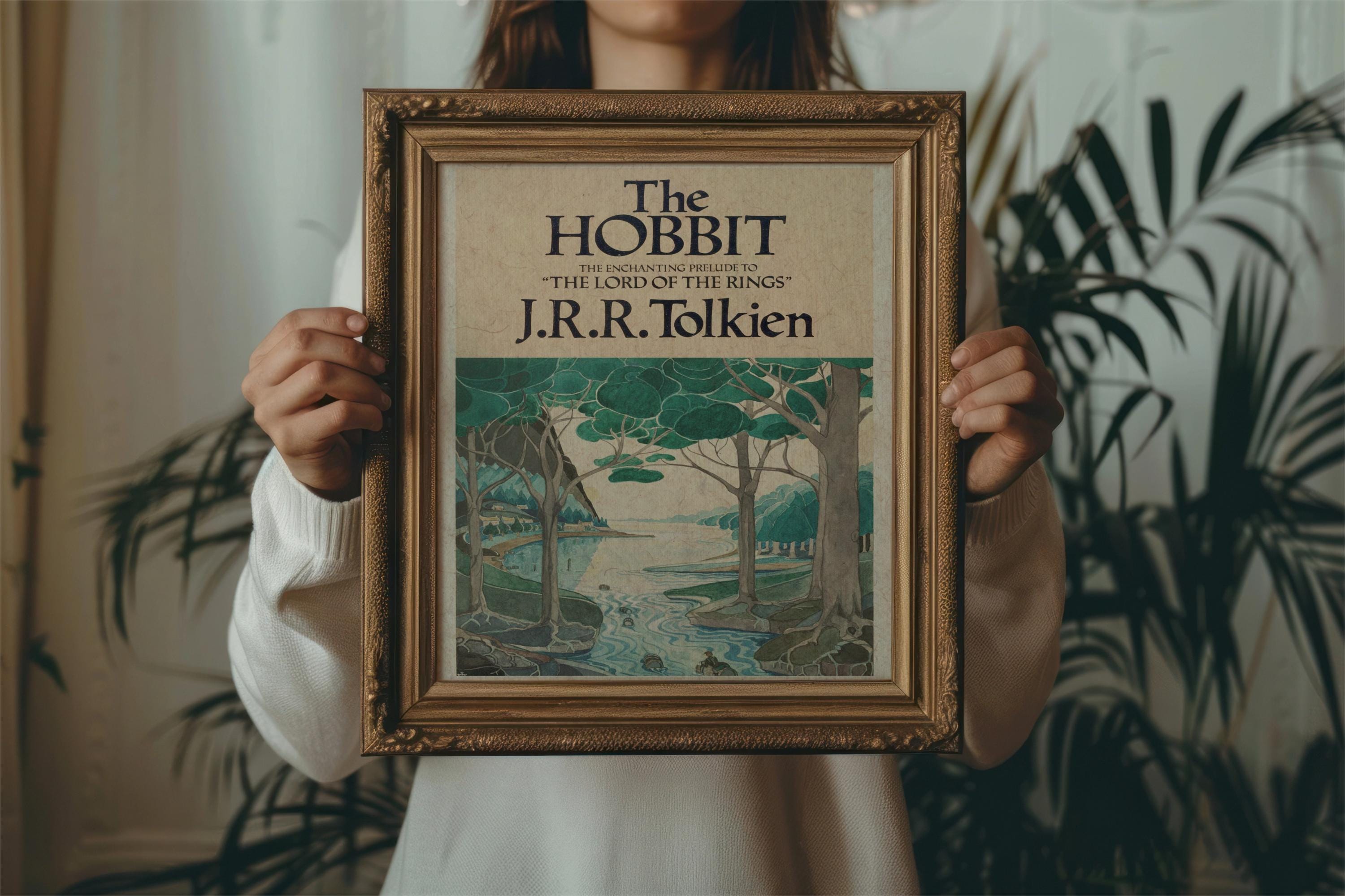 Vintage Hobbit Book Cover Art Print Bookish Gift for Book