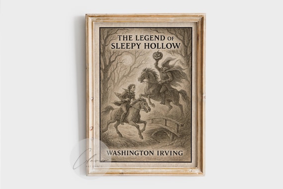 The Legend of Sleepy Hollow Print | Vintage Gothic Book Cover Art