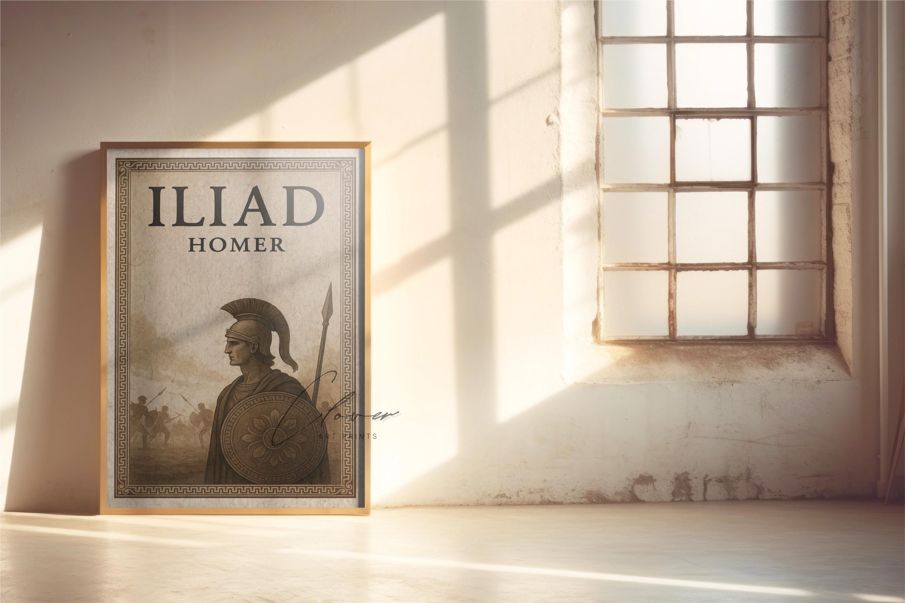 The Iliad by Homer Vintage Book Cover Print | Ancient Greek Literature ...