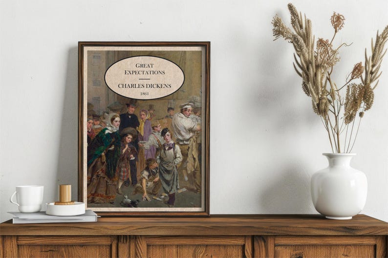 Great Expectations Book Cover Print | Vintage Charles Dickens Digital ...