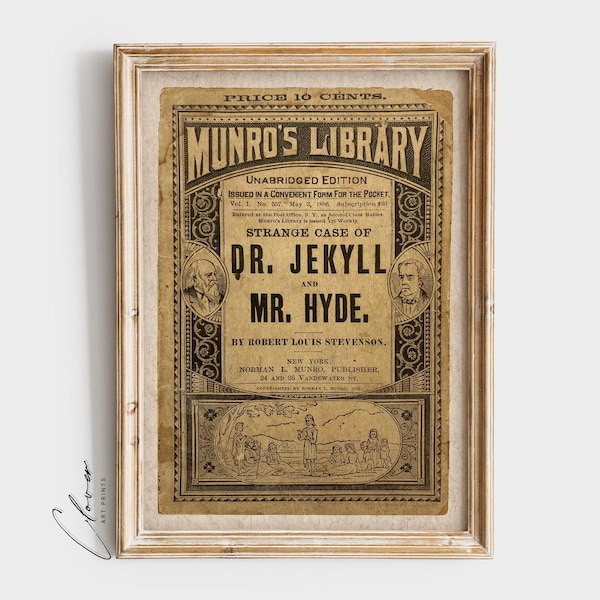 The Strange Case of Dr. Jekyll and Mr. Hyde Print | Vintage Bookish Gift for Bookworm Digital Prints | Classic Book Lover Decor | Book Art
