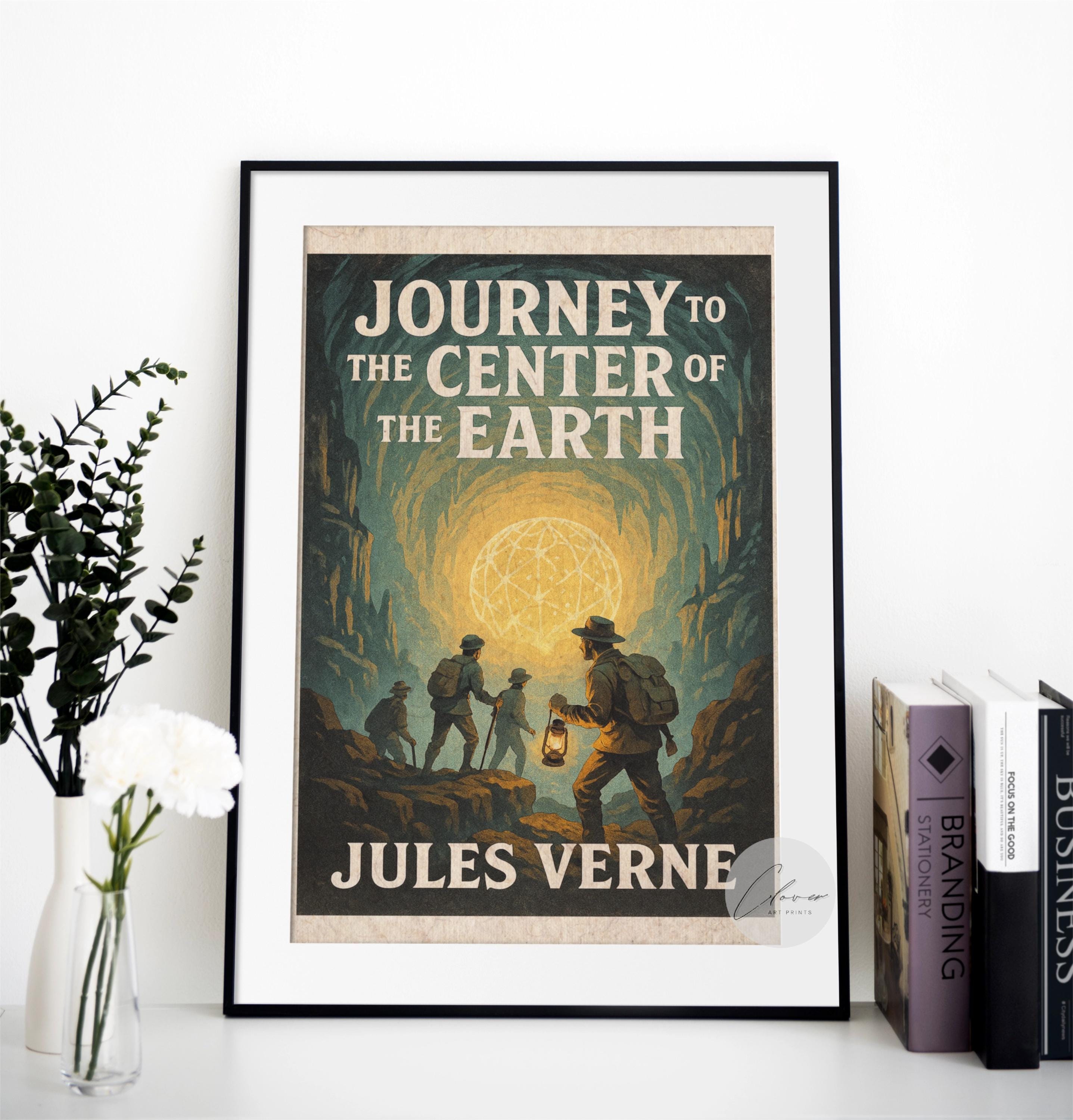 Journey to the Center of the Earth Book Cover Art Print – Vintage