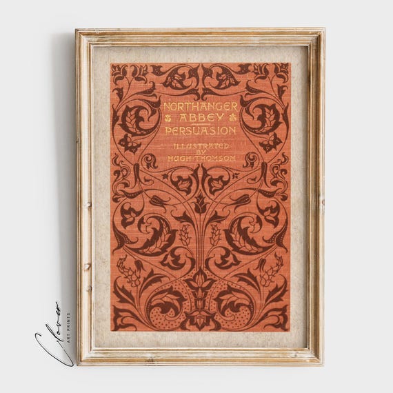Northanger Abbey Book Cover Art Print | Bookish Gift for Book Lovers and Bookworm | Vintage Digital Printable | Classic Jane Austen Print