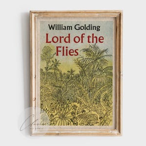 Lord of the Flies Book Cover Poster - Jungle Illustration Wall Art - Literary Dystopian Novel Print for Classic Readers - Bookish Gift Ideas