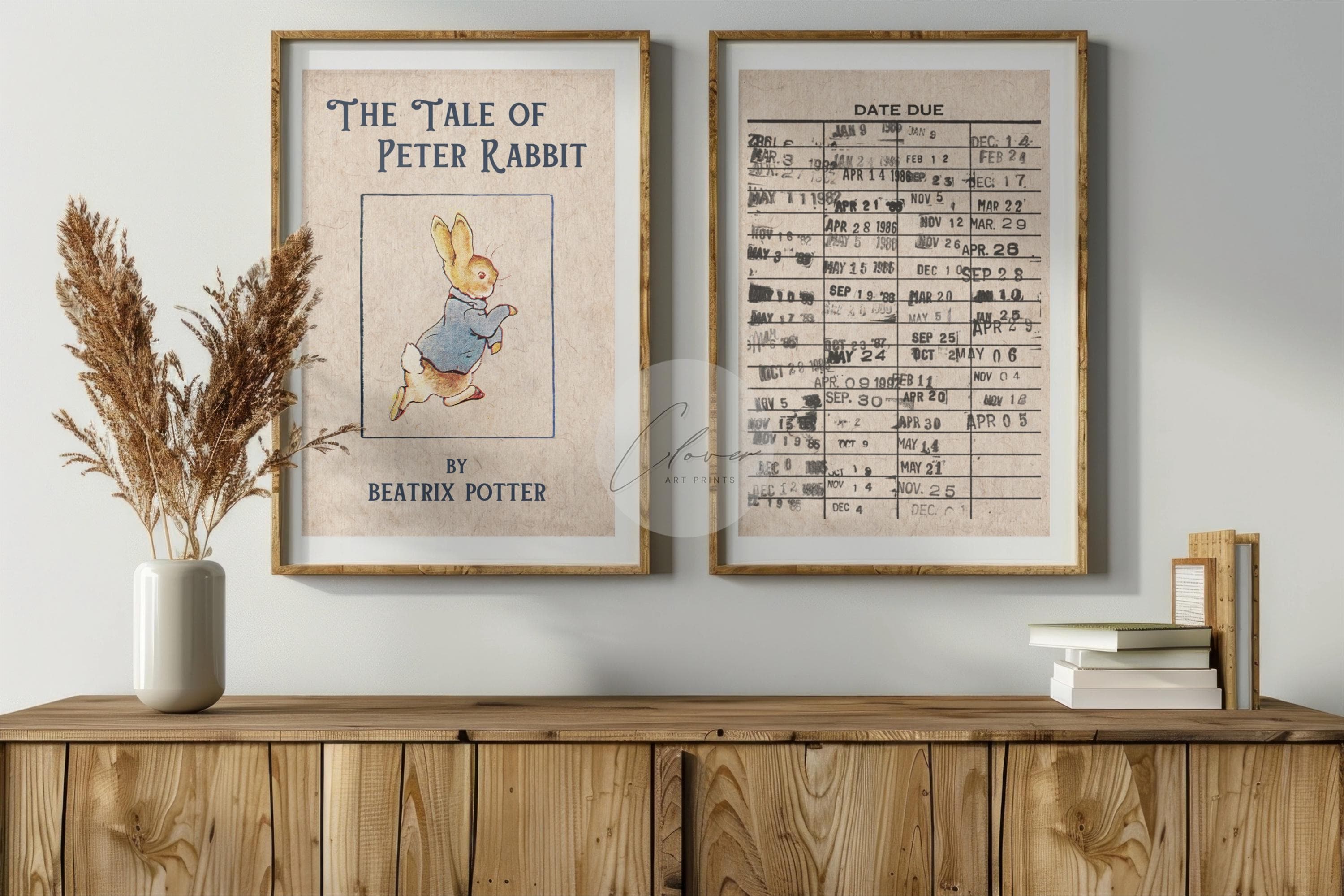 Vintage Library Due Date Wall Art PHYSICAL Poster, Library Decor, Reading Nook Art, Book Lover Gift, Retro Home Decor, Literary Wall Hanging