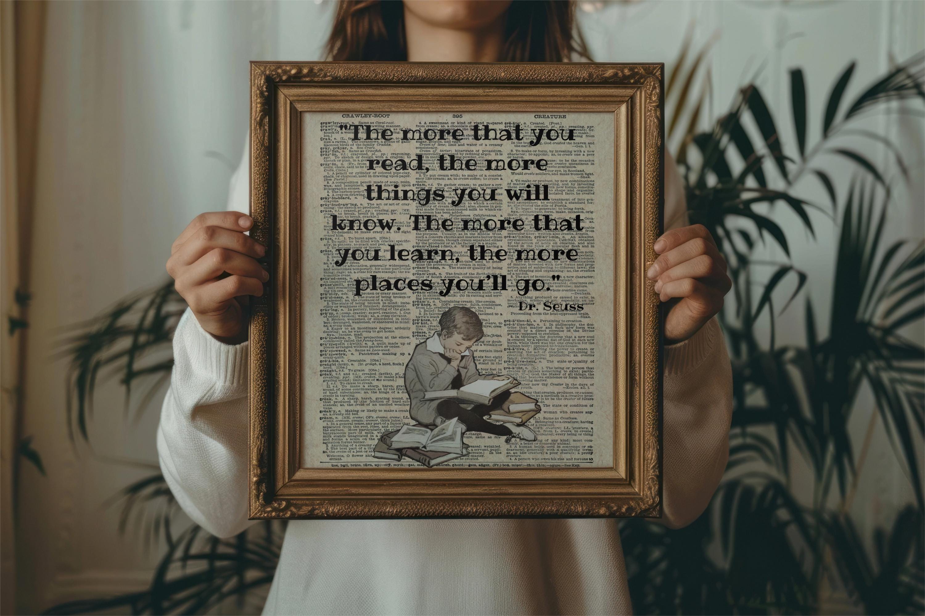 Children's Book Art Print | Bookish Gift for Bookworm | Vintage Digital ...