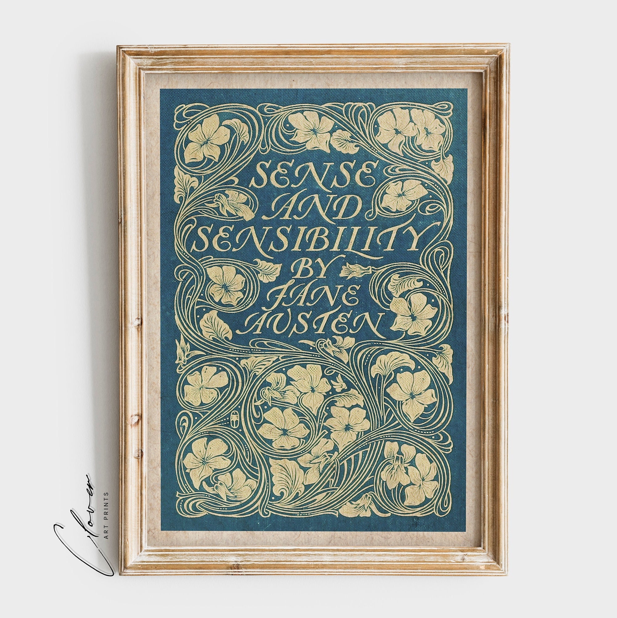 Sense Book Sense and Sensibility Book Cover Art Print | Bookish Gift for Book ...