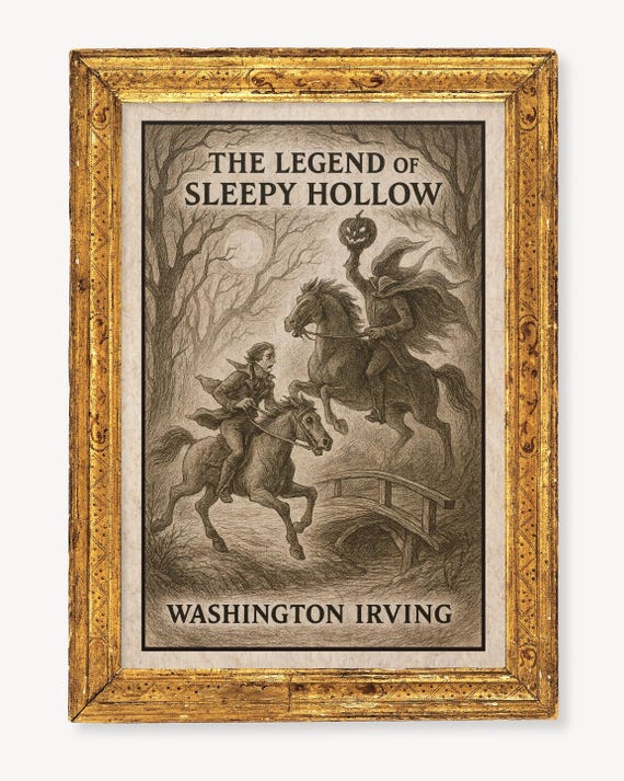 The Legend of Sleepy Hollow Print | Vintage Gothic Book Cover Art