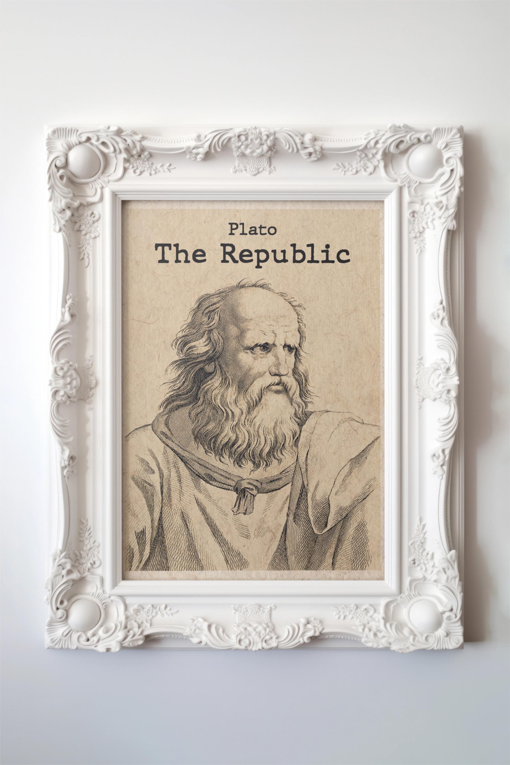 The Republic by Plato Poster | Vintage Philosophy Book Art