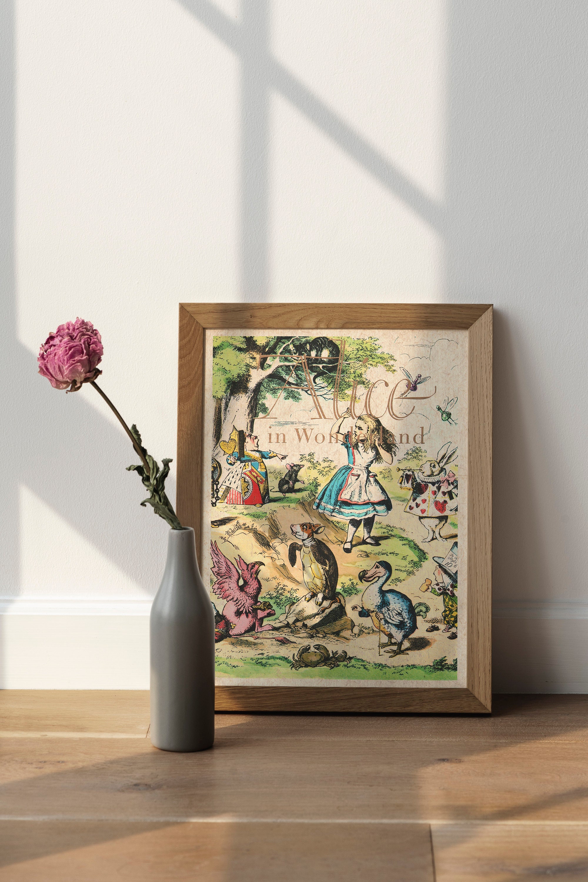 Alice in Wonderland Book Cover Art Print Bookish Gift for Book Lovers ...