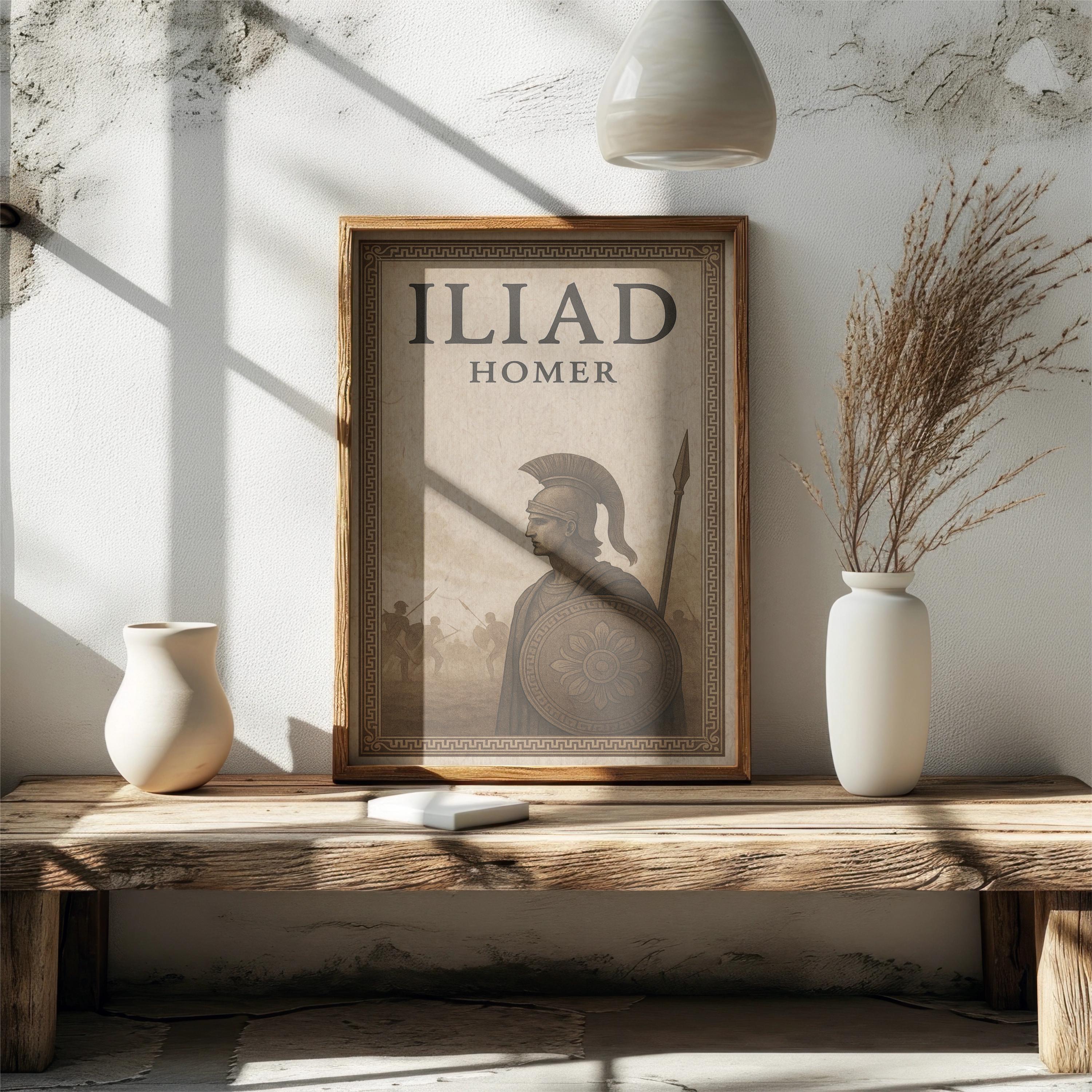 The Iliad by Homer Vintage Book Cover Print | Ancient Greek Literature ...