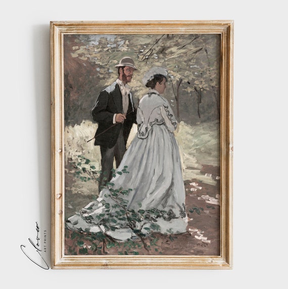 ヴィンテージカップル絵画 | 夫婦のアートプリント | 有名なデジタル