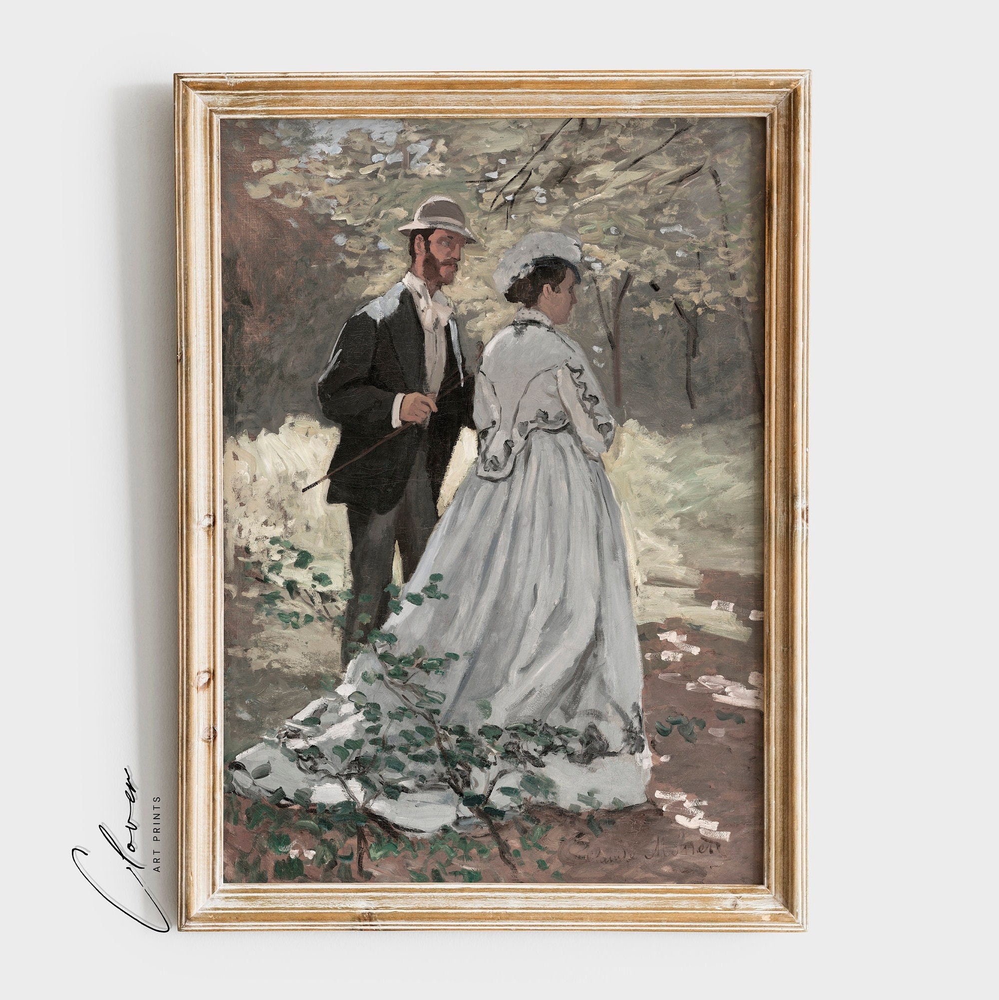 ヴィンテージカップル絵画 | 夫婦のアートプリント | 有名なデジタル