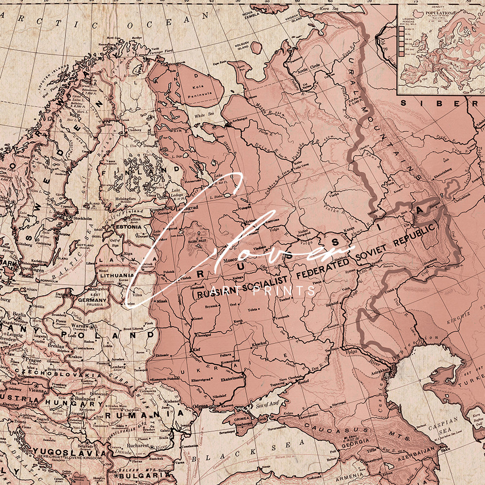 Vintage Map of Europe Illustration Print | Antique Wall Decor | Old Map ...