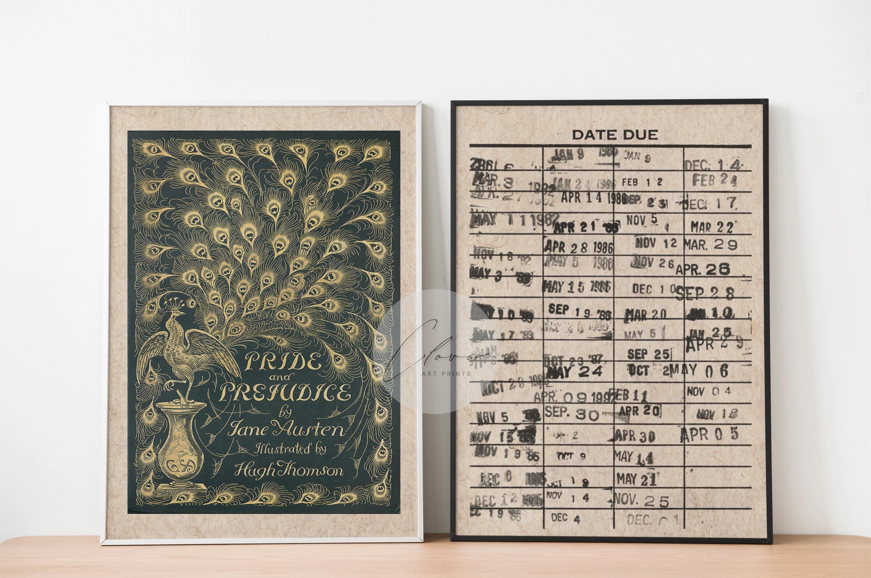 Vintage Library Due Date Wall Art PHYSICAL Poster, Library Decor, Reading Nook Art, Book Lover Gift, Retro Home Decor, Literary Wall Hanging