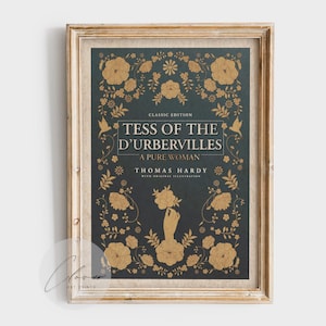 Tess of the D&#39;Urbervilles by Thomas Hardy Book Cover Art Print | Bookish Gift for Classic Bookworm | Vintage Digital Print Floral Wall Decor