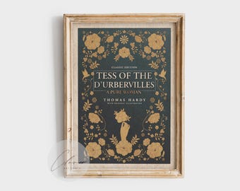 Tess of the D'Urbervilles by Thomas Hardy Book Cover Art Print | Bookish Gift for Classic Bookworm | Vintage Digital Print Floral Wall Decor