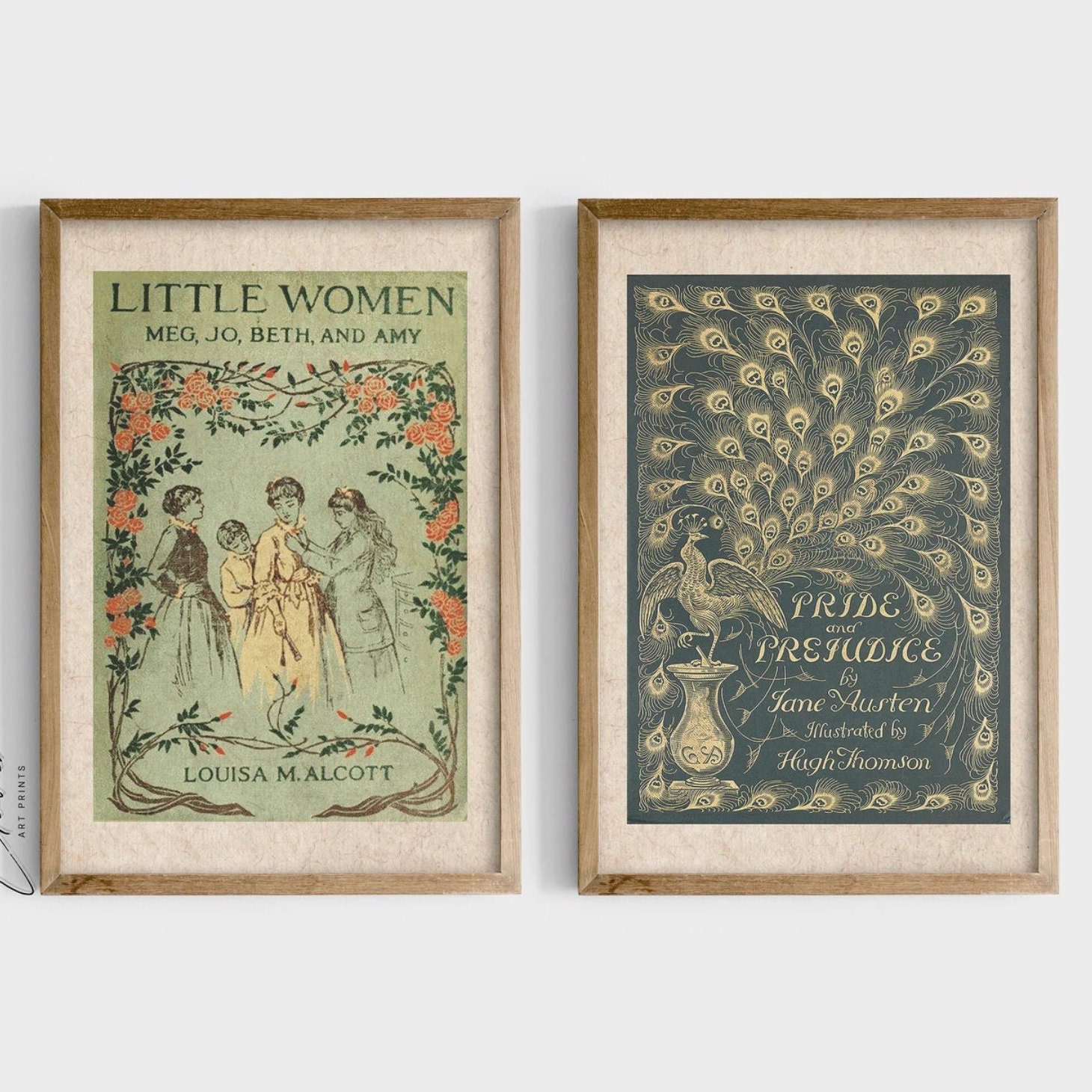 Little Women & Pride and Prejudice Book Cover Art Print | Set of 2