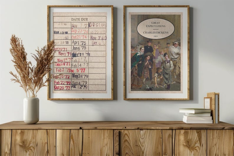 Great Expectations Book Cover Print | Vintage Charles Dickens Digital ...