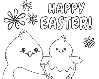 Digital Coloring Pages - Easter Bunny Coloring Pages - 10 Pages - Printable