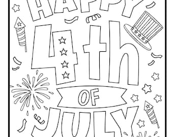 4th of July Coloring Pages: Patriotic Designs (Digital Download)