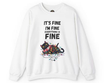 Grumpy Cat Christmas Sweater - 'I'm Fine, Everything is Fine' Funny Holiday Sweatshirt