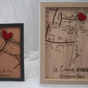 Plan personnalisé gravé – Cadeau unique pour mariage, anniversaire, 1ère rencontre...