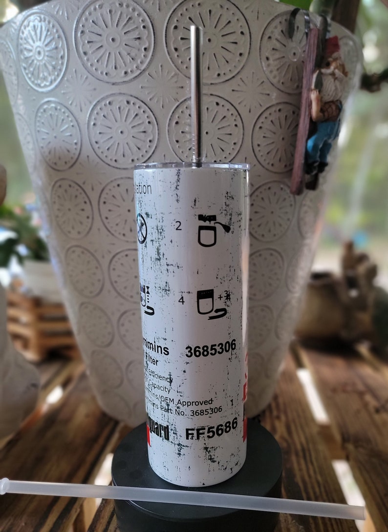 Cummins Diesel Engines, Oil Filter 20oz Tumbler, Skinny Tumbler, 20oz