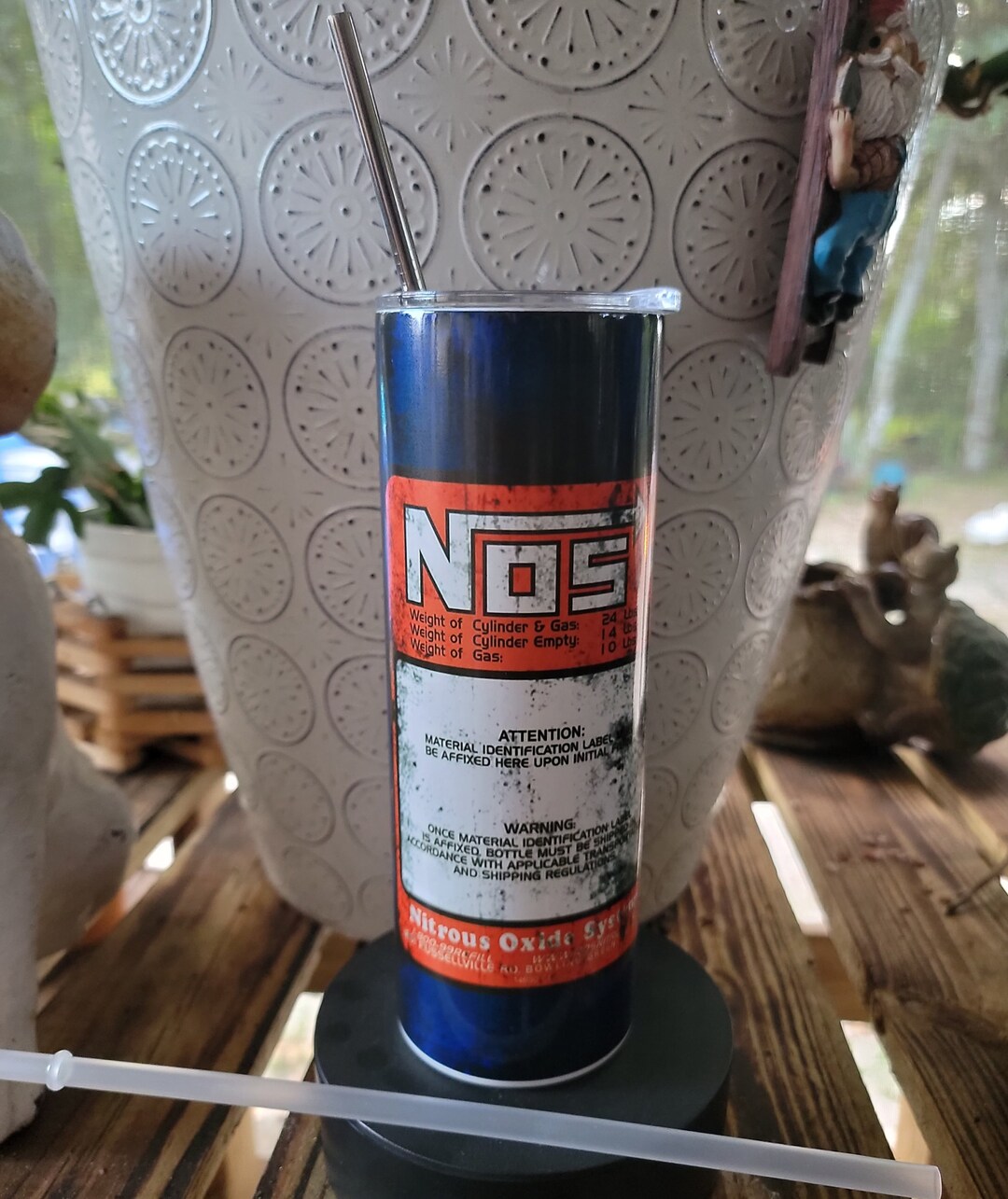 Nitrous, NOS Bottle, 20oz Drinking Tumbler, Skinny Tumbler, 20oz Water