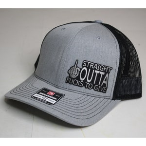 Straight Outta Fucks Leather Patch Hat - Richardson 112 Trucker