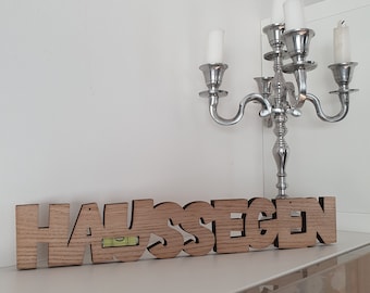 Livella a bolla Maxi Haussegen in legno | Dono di benedizione della casa | Regalo di nozze | Attività di società di regali