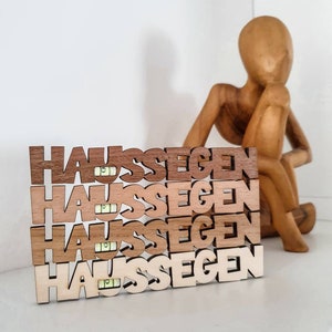Mini huiszegenwaterpas van hout | mini-huiszegencadeau | Inwijdingsfeest cadeau magneet