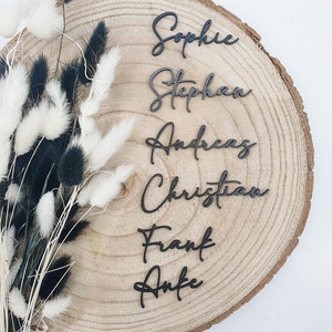 Gepersonaliseerde letters in zwart | Plaatskaartje voor bruiloft | Naam plaatskaartjes | Houten letters in zwart