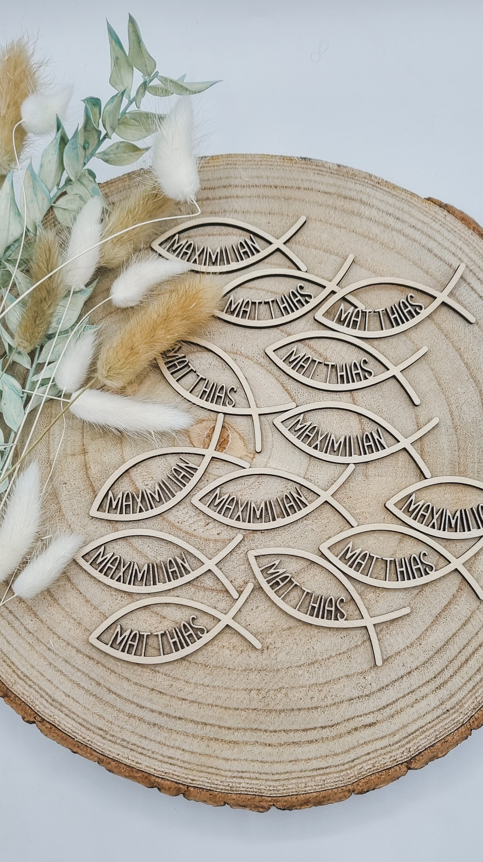 Cake Topper Comunione in Legno con Scritta Decorativa La Mia Prima