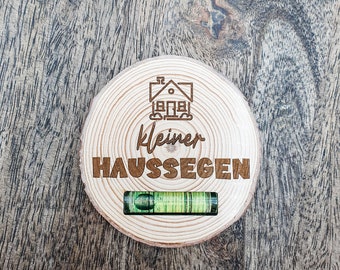 Baumscheibe Haussegen Wasserwaage | Einweihungsgeschenk Haus | Einzugsgeschenk | Haussegen