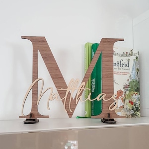 Letrero de puerta de madera con nombre | Etiqueta de nombre de la habitación de los niños | Letra y nombre de madera | cartel de puerta personalizado y standee