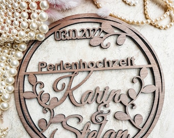 regalo per anniversario di matrimonio | Corona per porta Nozze d&#39;Oro | Corona per anniversario di matrimonio | regalo di anniversario
