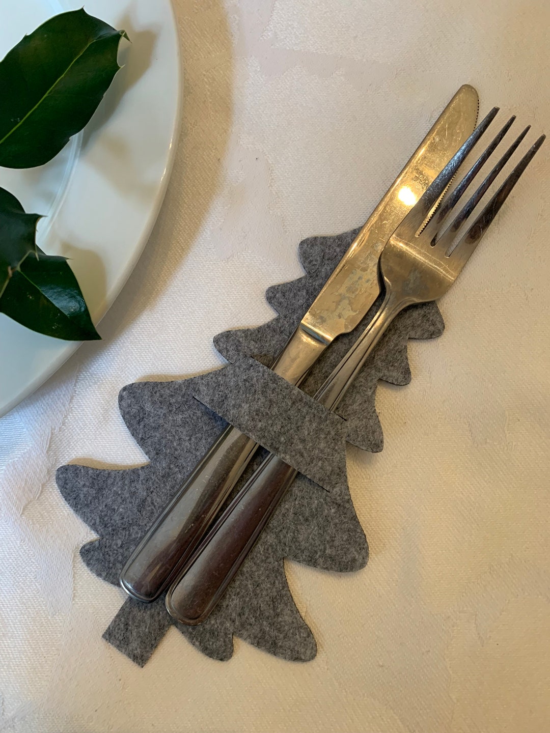 Christmas Table Decoration Christmas Tree Cutlery Holder Etsy UK