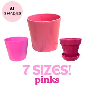 Hand-Painted Pink Terra Cotta Pot with Drainage - Garden Gift - Pink Planter - 7 Shades!