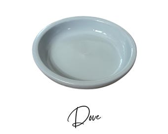 Hand-Painted Terracotta Plant Saucer: Dove Grey Drip Tray
