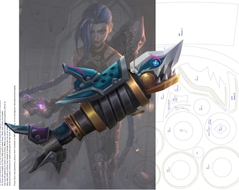 Muster> Arcane Jinx-Fischgräte aus League of Legends (kein physisches Motiv)