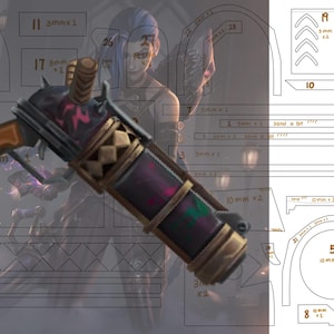 Pattern&gt; Arcane Jinx Hnadgun from League of Legends (not physical prop)