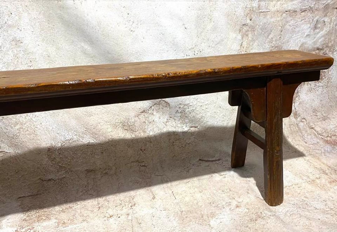 Antique Elm Wood Chinese Workers Bench - Etsy