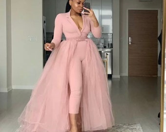 formal jumpsuit with train