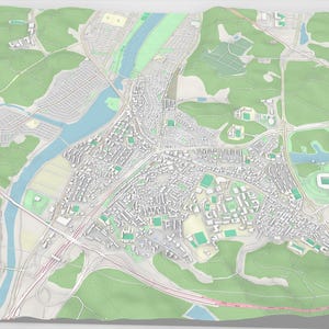 Stadsgezicht Ulsan Republiek Korea - 3D-model STL - digitaal bestand voor 3D-printen - Topografische kaart