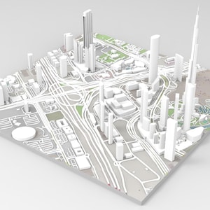 Business Bay Dubai Vereinigte Arabische Emirate – 3D-Modell STL – digitale Datei für 3D-Druck – Topografische Karte