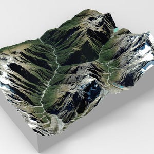 Mountain The Butler Range Nieuw-Zeeland - 3D-model STL - digitaal bestand voor 3D-printen - Topografische kaart